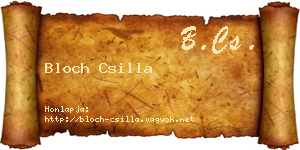 Bloch Csilla névjegykártya
